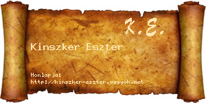 Kinszker Eszter névjegykártya